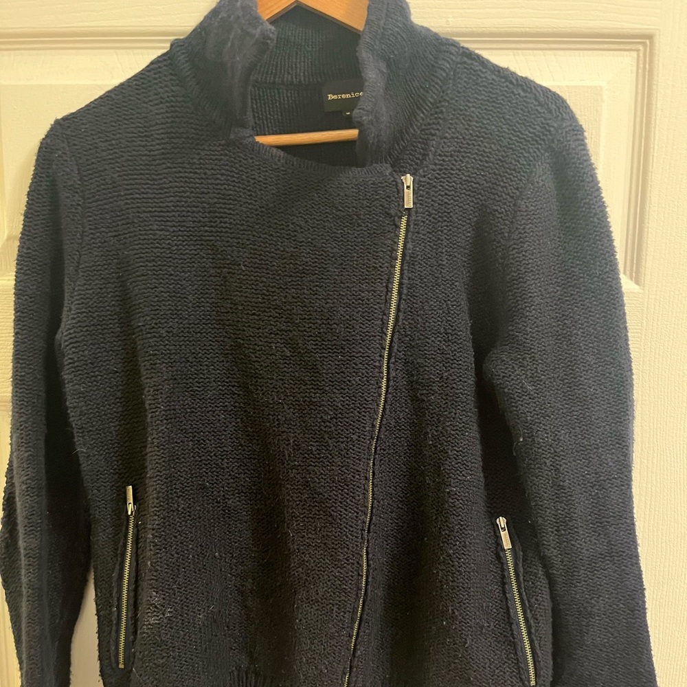 Berenice Blue Zip Up Cardigan